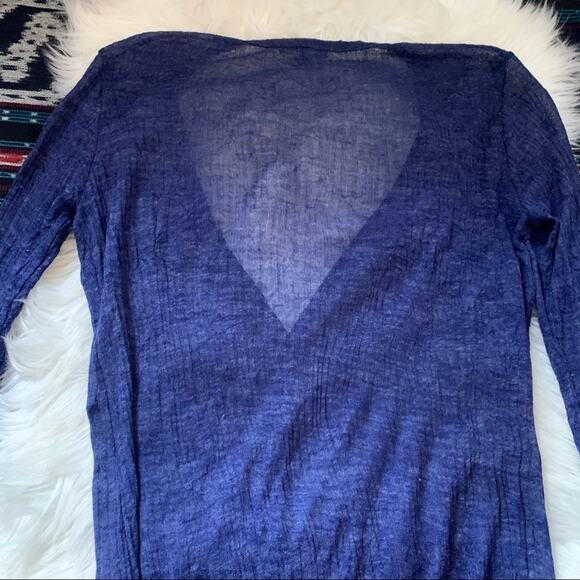 Eileen Fisher sheer long sleeve cardigan sweater - Picture 5 of 6